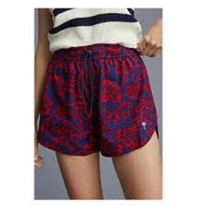 Sundry Aloha Floral Pull On Shorts Navy Red Medium M NEW NWT Hawaiian